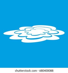 Water puddle icon white isolated on blue background vector illustration
