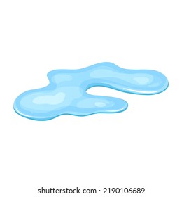 Foule d'eau, dessin animé liquide. Goutte isolée sur fond blanc. Séparation bleue, éclaboussures sur le sol. Illustration vectorielle.