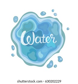 water puddle water splash water drop isolated on white