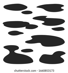 Water of puddle vector Black set icon. Isolated vector illustration water of puddle on white background . Black set icon raindrop.