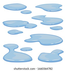 Water of puddle vector cartoon set icon. Isolated vector illustration water of puddle on white background . Cartoon set icon raindrop.