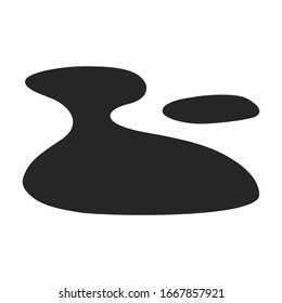 Water puddle vector icon.Black vector icon isolated on white background water puddle.