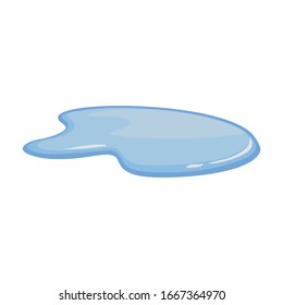 Water Puddle Vector Icon.Cartoon Vector Icon Isolated On White Background Water Puddle.