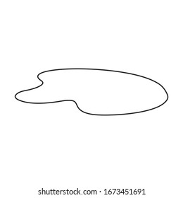 Water puddle vector icon.Outline vector icon isolated on white background water puddle.