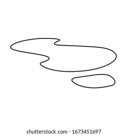 Water puddle vector icon.Outline vector icon isolated on white background water puddle.