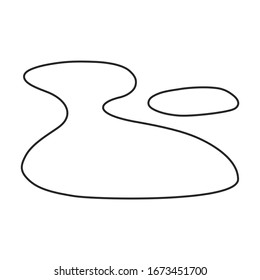 Water puddle vector icon.Outline vector icon isolated on white background water puddle.