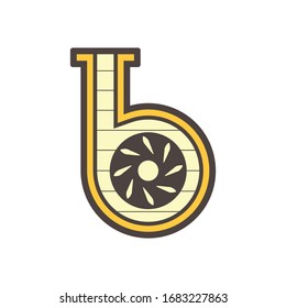 Water pump and blade vector icon design.
