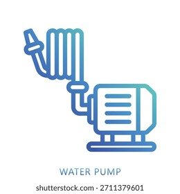 Water Pump Gradient Icon Mini Illustration, Use For Modern Concept, Print, Ui, Ux Kit, Web And App Development. Vector Related To Firefighter, Rescue And More