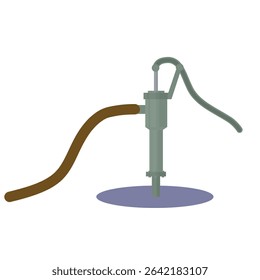 Water pump with hose. Vector illustration. 