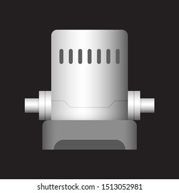 Water pump icon cylinder shape. Built in electronic controller with inverter function. Automatic start, stop and protection from dry running. For home device that require constant water pressure.