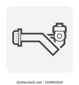 Water pump icon design, black and outline.