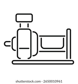 Water pump icon, engine system pumping water for irrigation system line icon, farming equipment concept