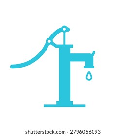 Water Pump Icon. Isolated on white. Blue icon