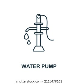 Water Pump icon. Line element from machinery collection. Linear Water Pump icon sign for web design, infographics and more.