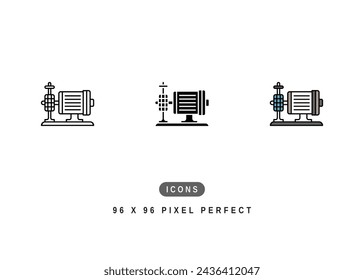 Water Pump Icon. Motor Engine Booster Pictogram Graphic Illustration. Isolated Simple Line Icon For Infographic, App and Web Button.