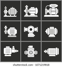 Water pump icon, motor vector illustration, compressor symbol