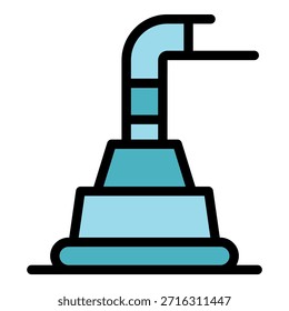 Water pump icon. Outline water pump vector icon color flat isolated