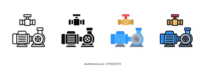 Water Pump Icon Pack In Multiple Styles