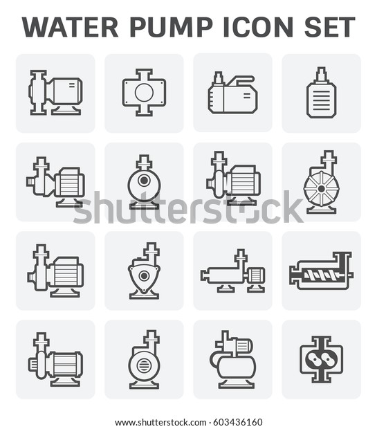 Water Pump Icon Such Lobe Submersible Stock Vector (Royalty Free) 603436160