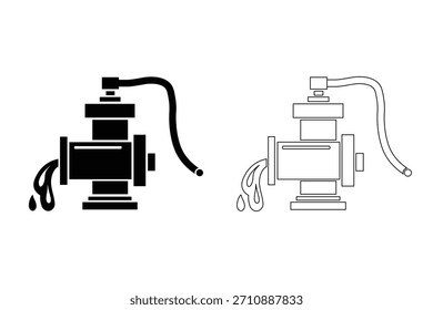 Water Pump Icon Vector Illustration Isolated on White Background Hand Drawn
