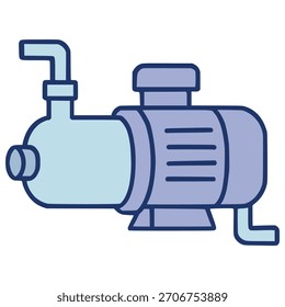 Bomba de agua de riego de color plano Ilustración vectorial de diseño de Plantilla