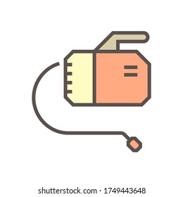 Bomba de agua chorro para el trabajo de limpieza diseño de iconos vectoriales en fondo blanco.