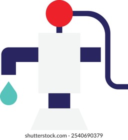 Water Pump Machine Icon Vector Flat Illustration