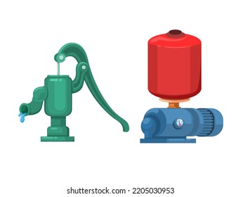 Indicador vectorial del conjunto de objetos eléctricos y manual de la bomba de agua