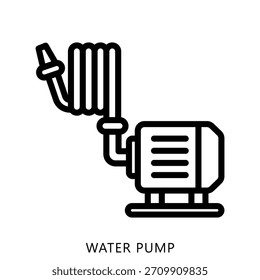 Water Pump Outline Icon Mini Illustration, Use For Modern Concept, Print, Ui, Ux Kit, Web And App Development. Vector Related To Firefighter, Rescue And More