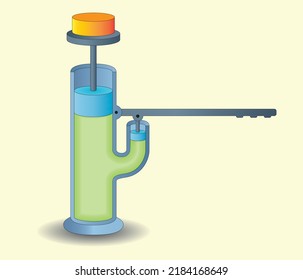 Water pump. Physics water hand pump. Manual Hand Water Pump. 