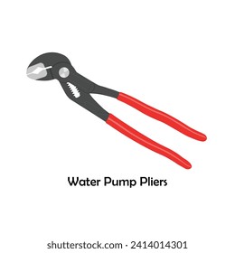 Water pump pliers color vector. Work tool icon for web, tag, label, mechanical shop, garage, repair shop, workshop. Symbol for mechanical engineering, mechanic, engineer, assembler