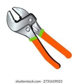 Alicates de bombeo de agua en estilo de Vector plano para temas de construcción y fontanería. Ideal para gráficos de reparación, proyectos de bricolaje e ilustraciones de herramientas.