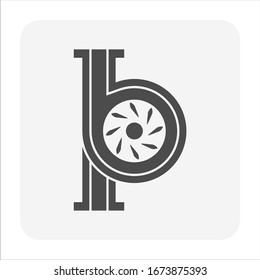 Diseño de icono vectorial de la sección de la hoja y de la bomba de agua.