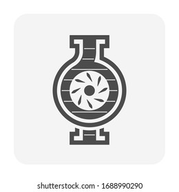 Diseño de icono vectorial de la sección de la hoja y de la bomba de agua.