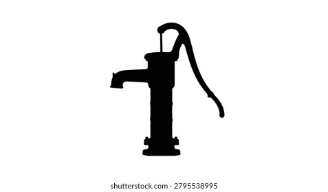 Water pump silhouette against a white background silhouette
