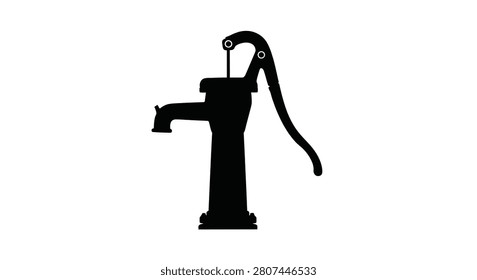 Water pump silhouette against a white background