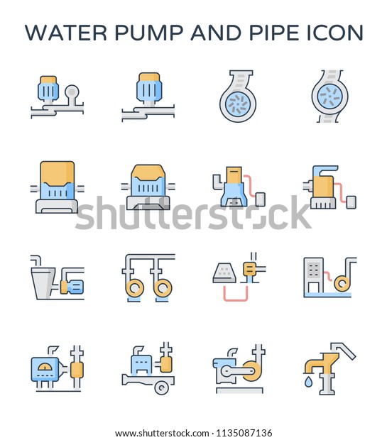 Water Pump Station Icon Consist Centrifugal Stock Vector (Royalty Free ...