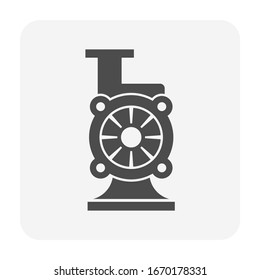 Water pump and steel pipe icon for water distribution for water work graphic design element.