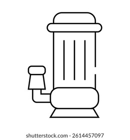 water pump tool line icon vector. water pump tool sign. isolated contour symbol black illustration