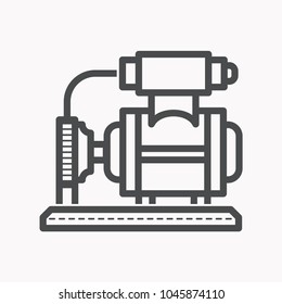 Water pump vector icon. Black illustration isolated for graphic and web design.