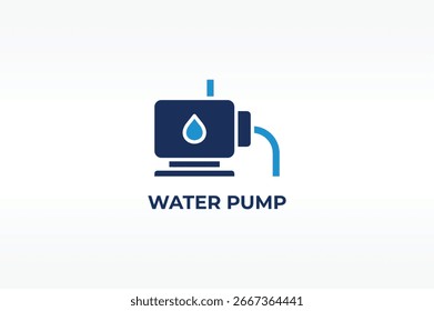 WASSERPUMPE, Vektorsymbol, Symbol oder Logo, einzelne Symbolgrafik