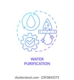 Water purification blue gradient concept icon. Processing of hydro sources. Aqua treatment abstract idea thin line illustration. Isolated outline drawing