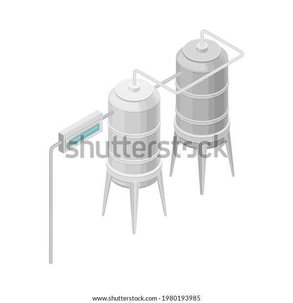 Water Purification Process Filtration Distillation Cylindrical Stock ...