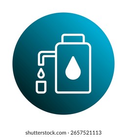 Icono del proceso de purificación de agua que destaca el suministro de líquidos limpios para la solución segura de la fuente de agua potable
