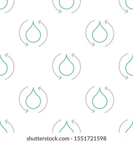 Water purification seamless pattern design, Repeat textile design. Fabric print.