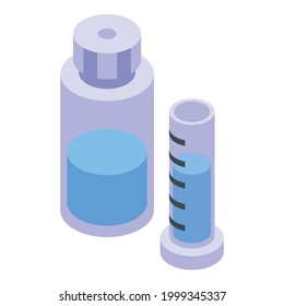 Water purification test tube icon. Isometric of Water purification test tube vector icon for web design isolated on white background