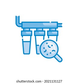 purificación de agua vector colores azules ilustración de estilo de icono. archivo EPS 10