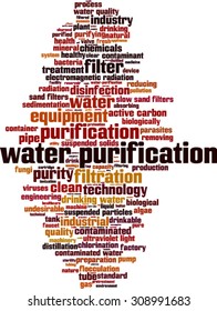 Water purification word cloud concept. Vector illustration