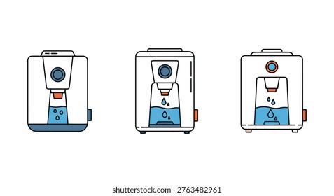 Water purifier Line art vector simple colorful pattern