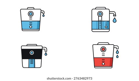 Water Purifier Line art vector simple abstract colorful shapes